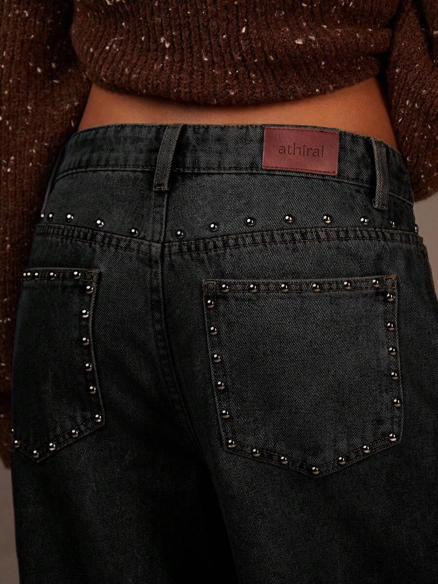CZARNE SPODNIE JEANS
