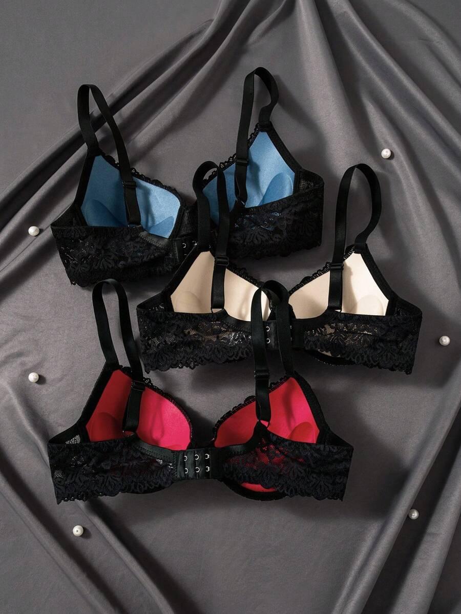 biustonosz koronka push-up 3-pack