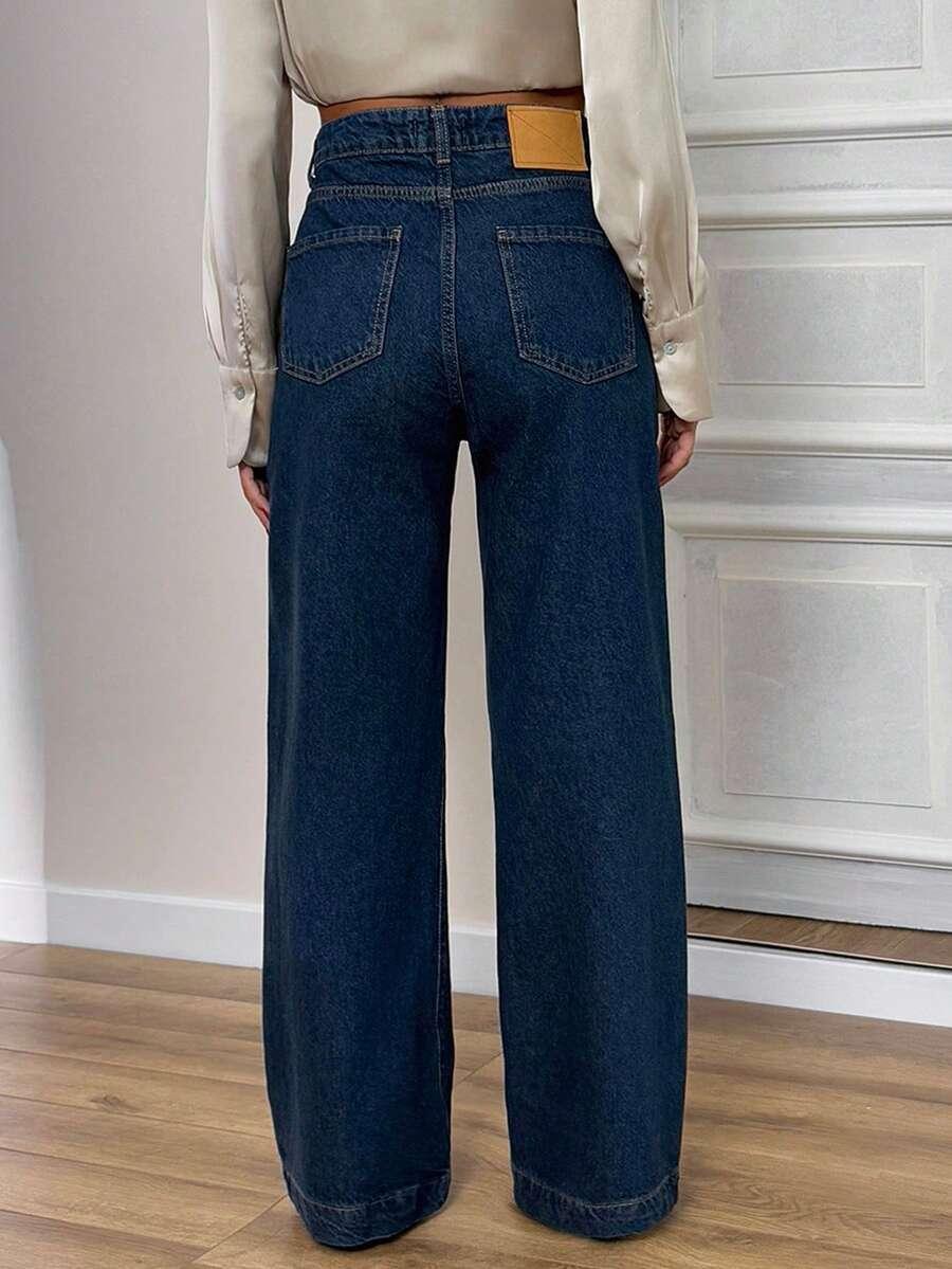 GRANATOWE SPODNIE JEANS 