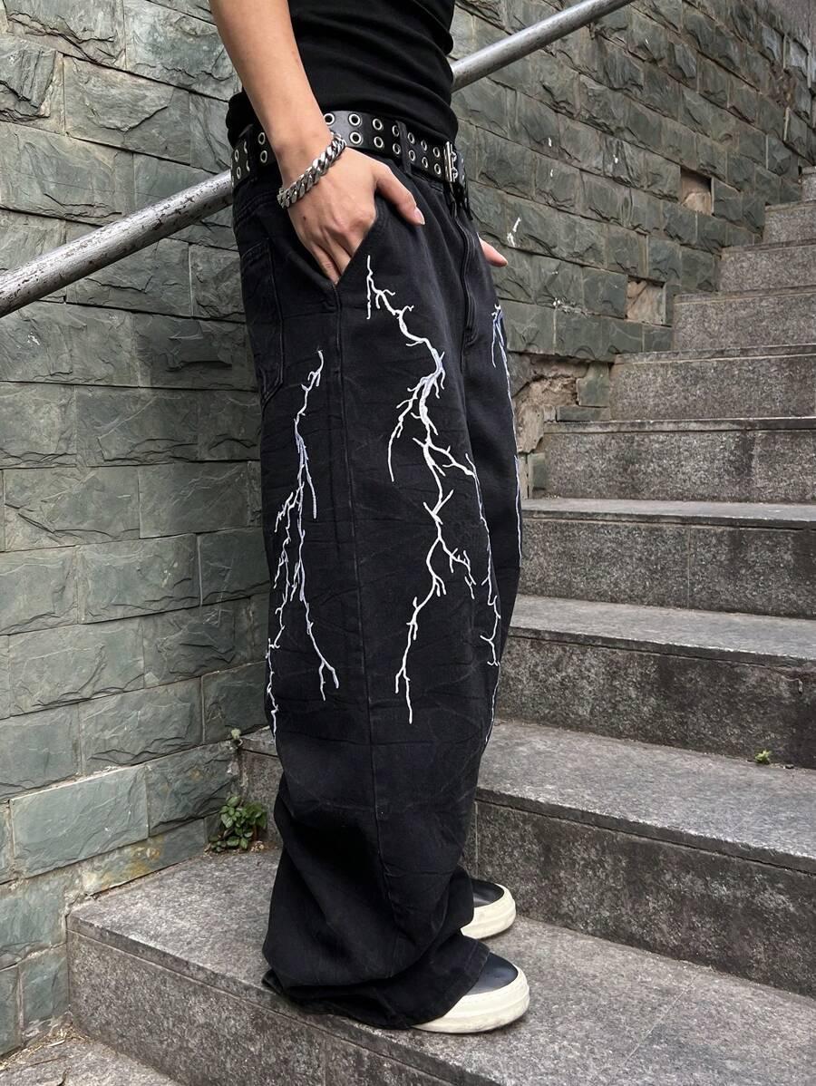 CZARNE SPODNIE JEANS