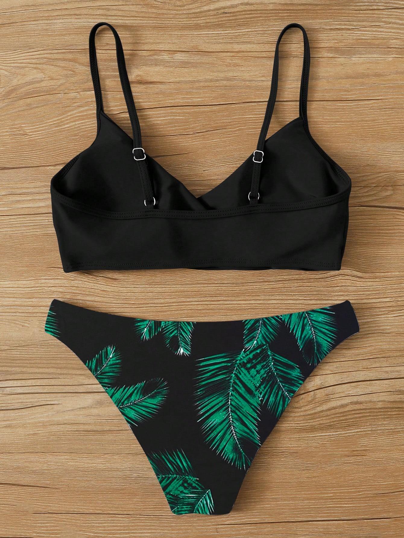 DWUCZĘŚCIOWY STRÓJ KĄPIELOWY tropical print