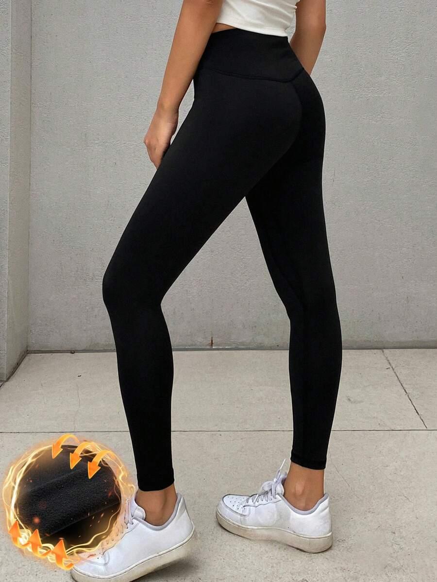 CZARNE GŁADKIE LEGGINSY 