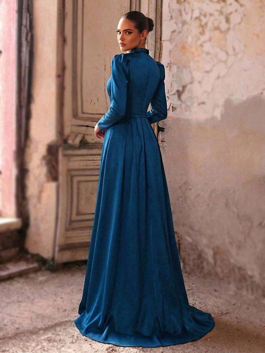 NIEBIESKA MAXI SUKIENKA