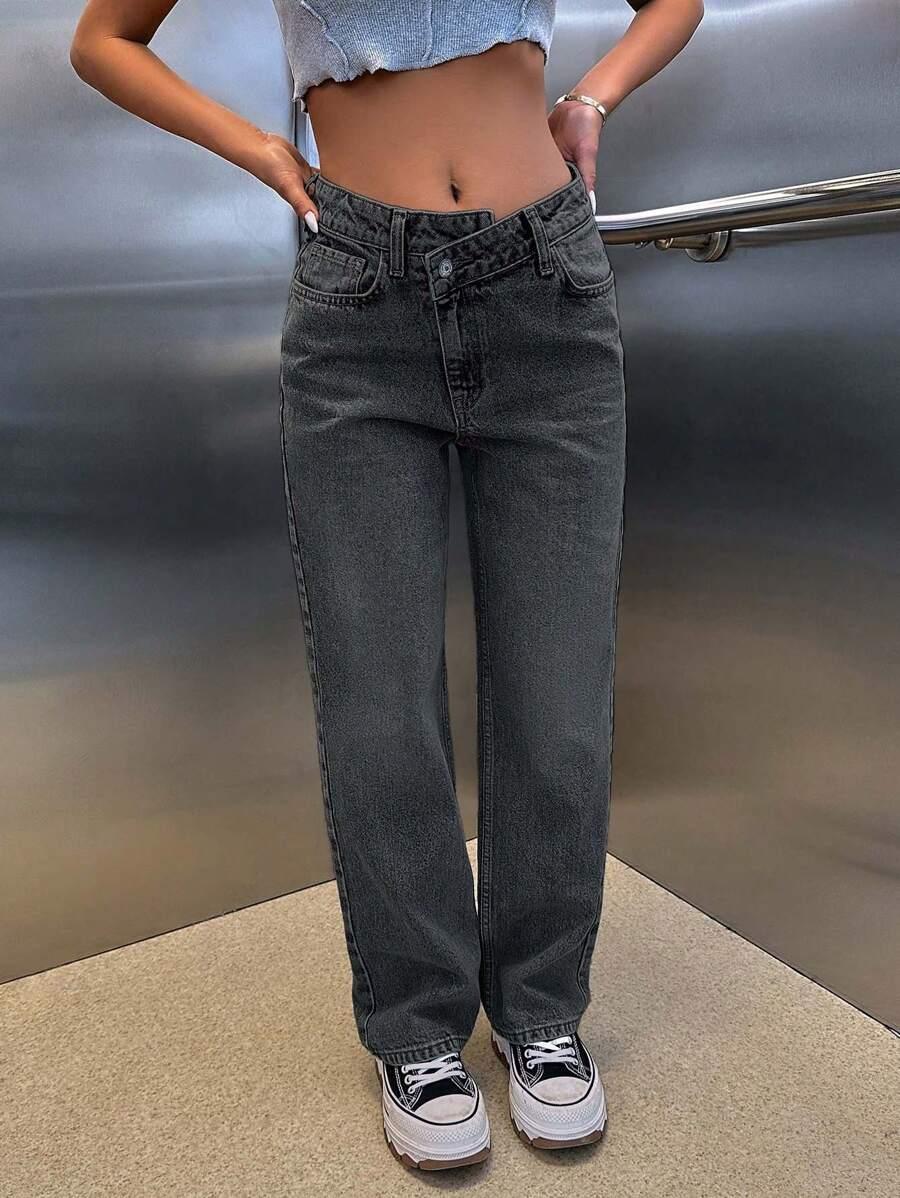 CZARNE SPODNIE JEANS