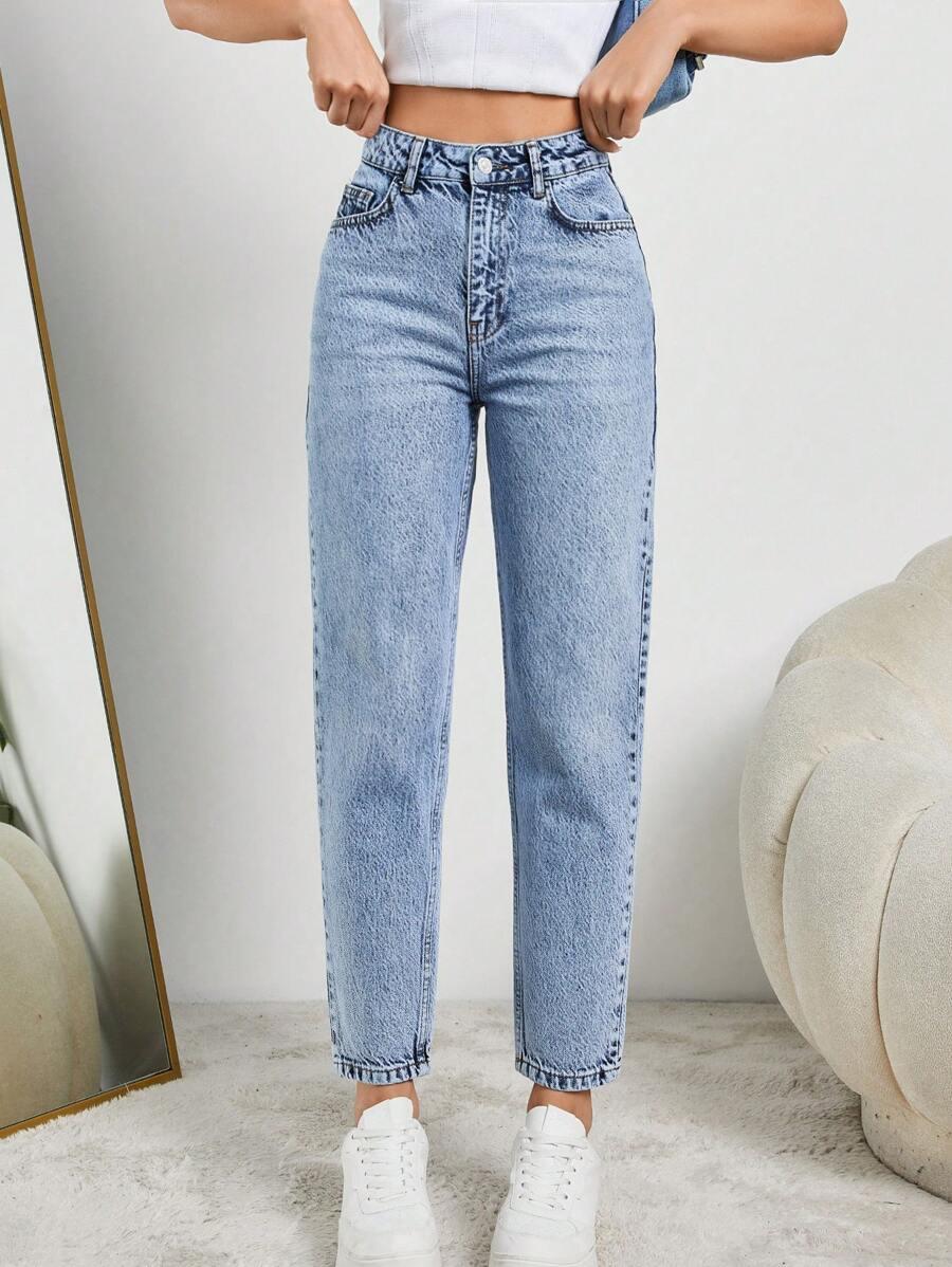 SPODNIE MOM JEANS