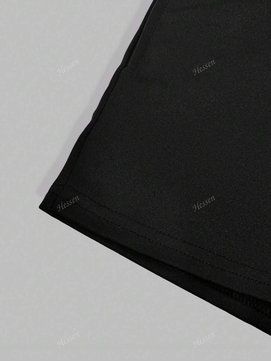CZARNY KOMPLET T-shirt SPODENKI 