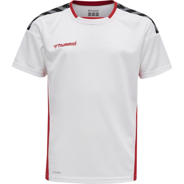 biały sportowy t-shirt kontrast logo