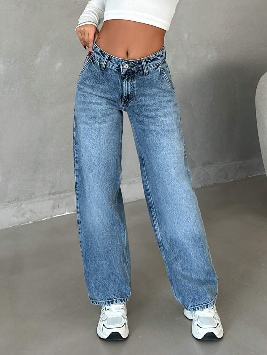 SPODNIE JEANS PROSTA NOGAWKA 