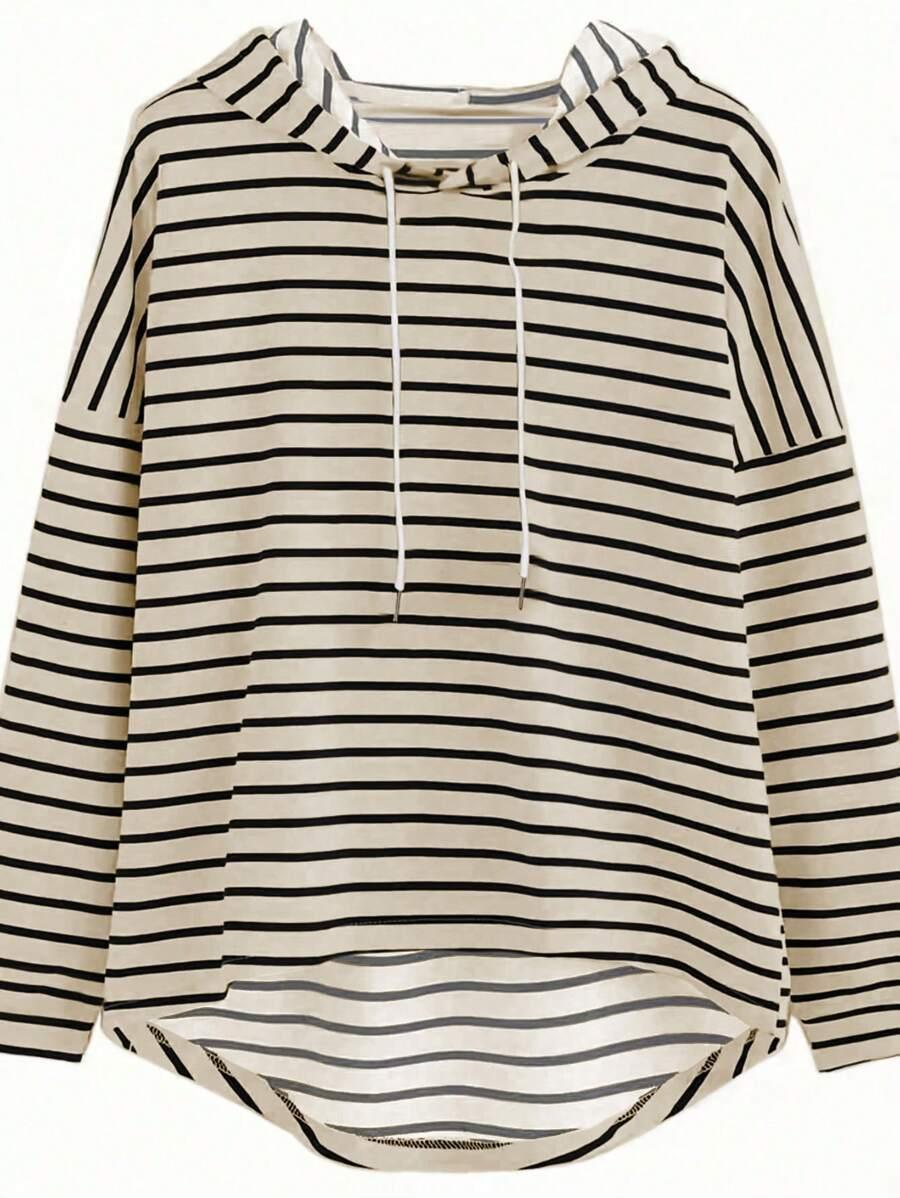 bluza z kapturem wzór paski 