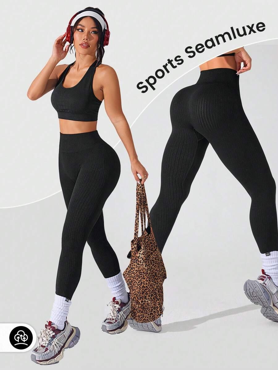 czarne legginsy sportowe 