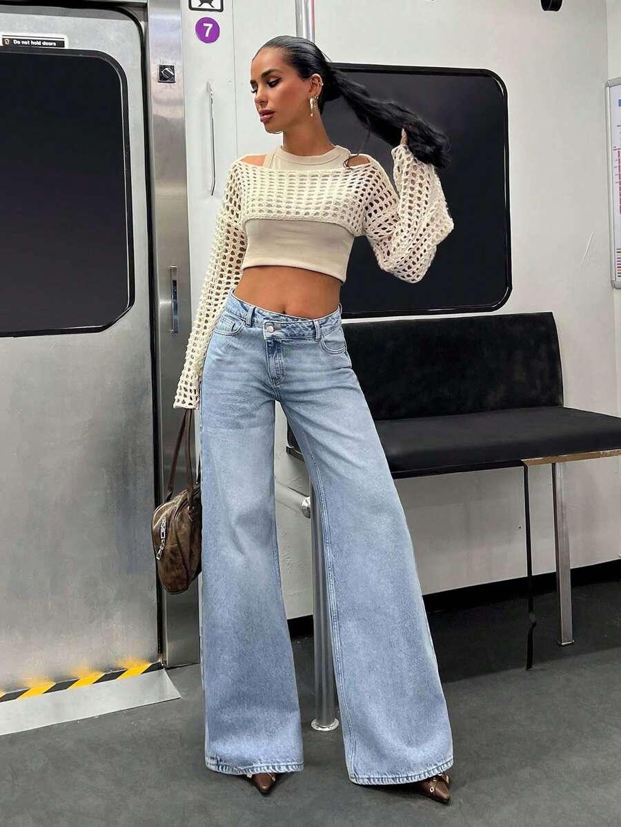 SPODNIE JEANS WYSOKI STAN