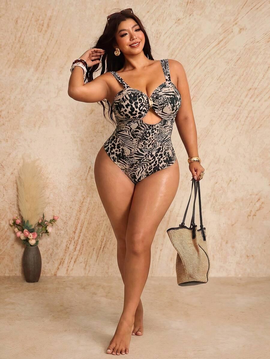 jednoczęściowy STRÓJ kąpielowy animal print