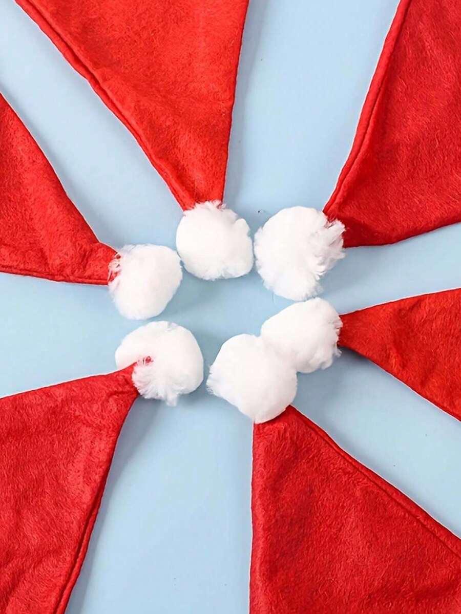 czerwona świąteczna czapka święty mikołaj pompon 5-pack