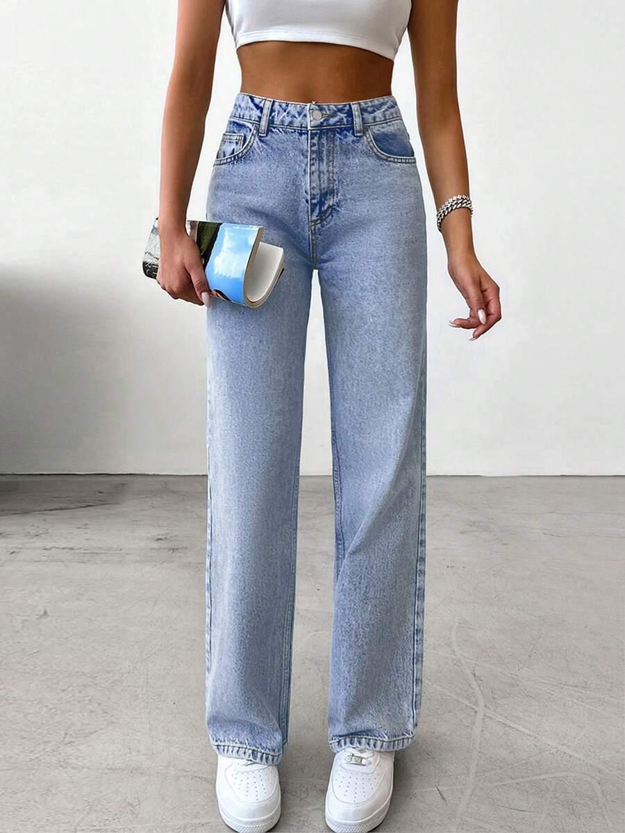 NIEBIESKIE SPODNIE JEANS WYSOKI STAN 