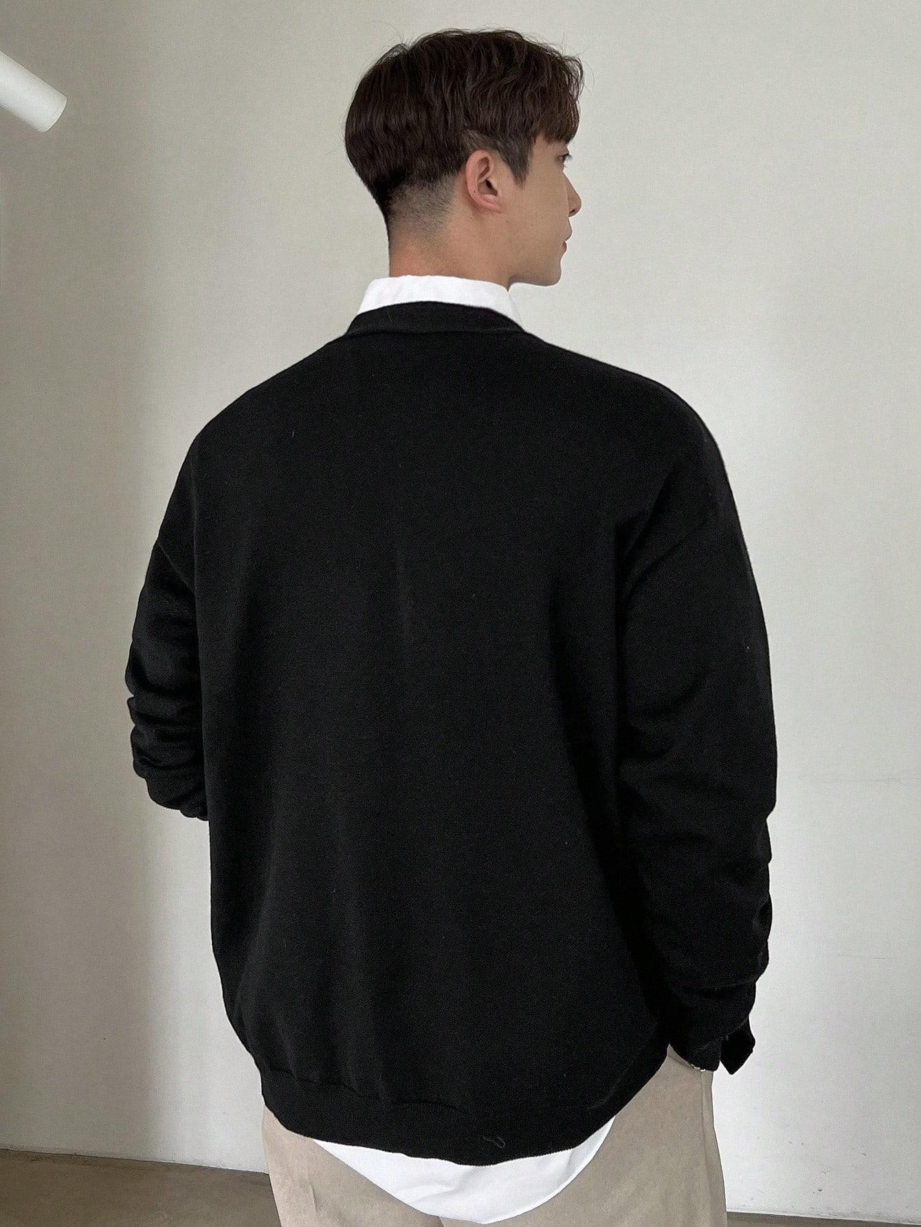 klasyczny czarny sweter kardigan narzutka guziki