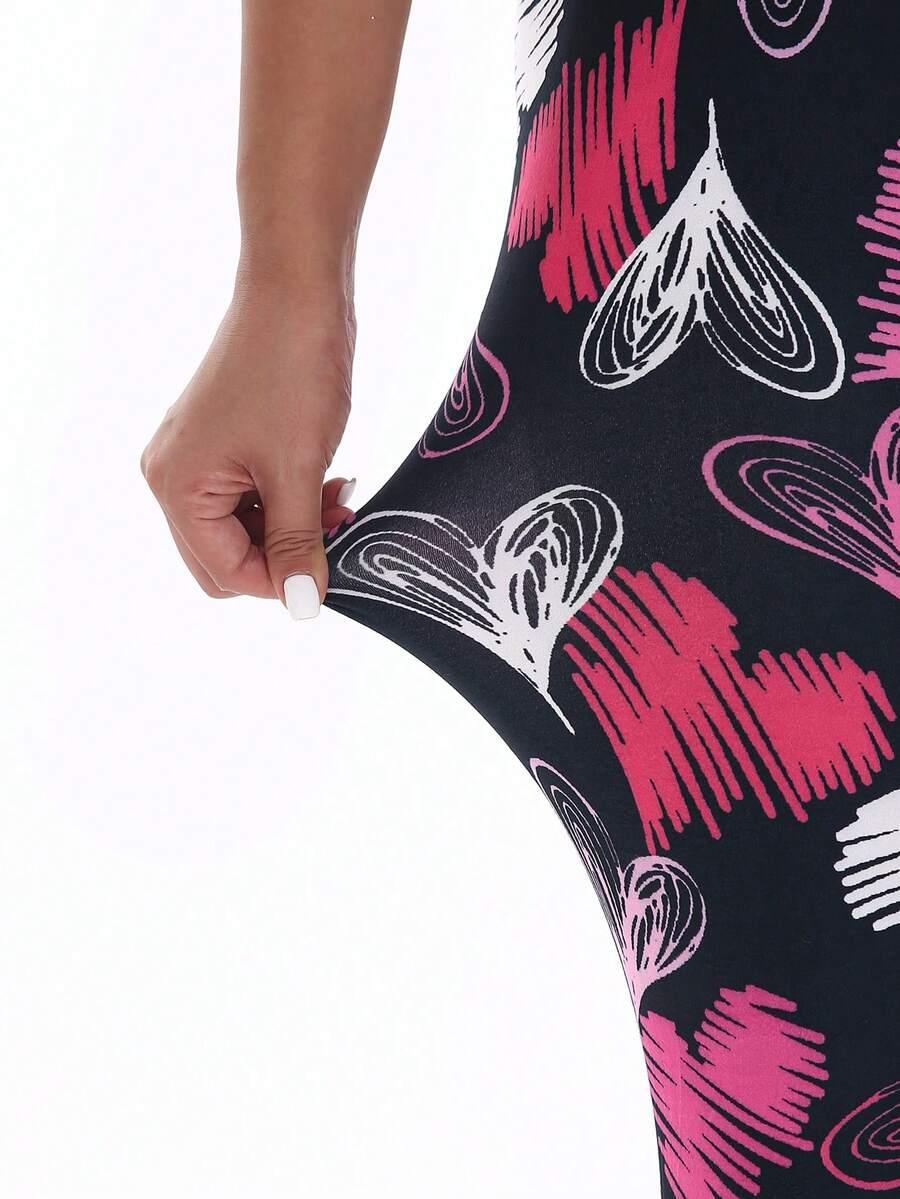 legginsy nadruk serca