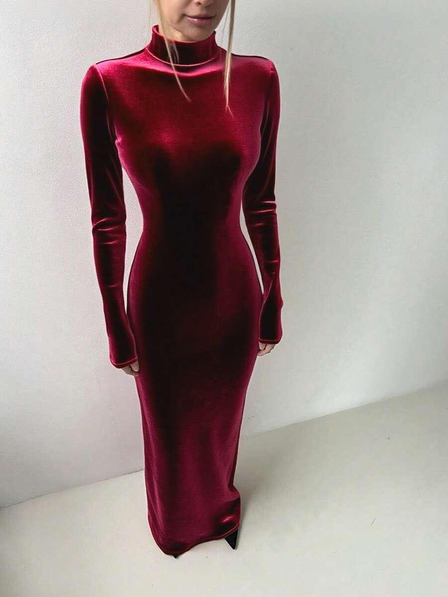 czerwona maxi sukienka