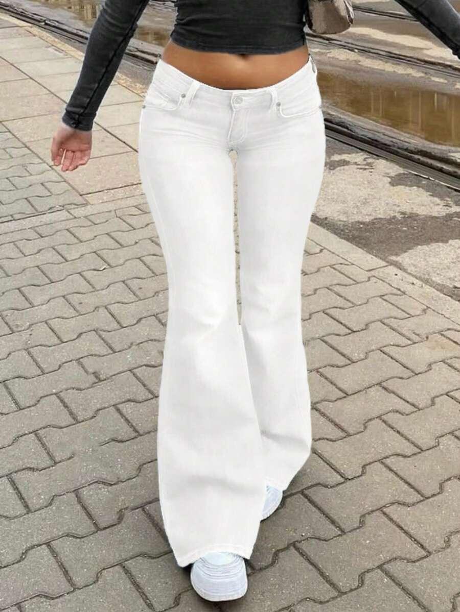 BIAŁE SPODNIE JEANS