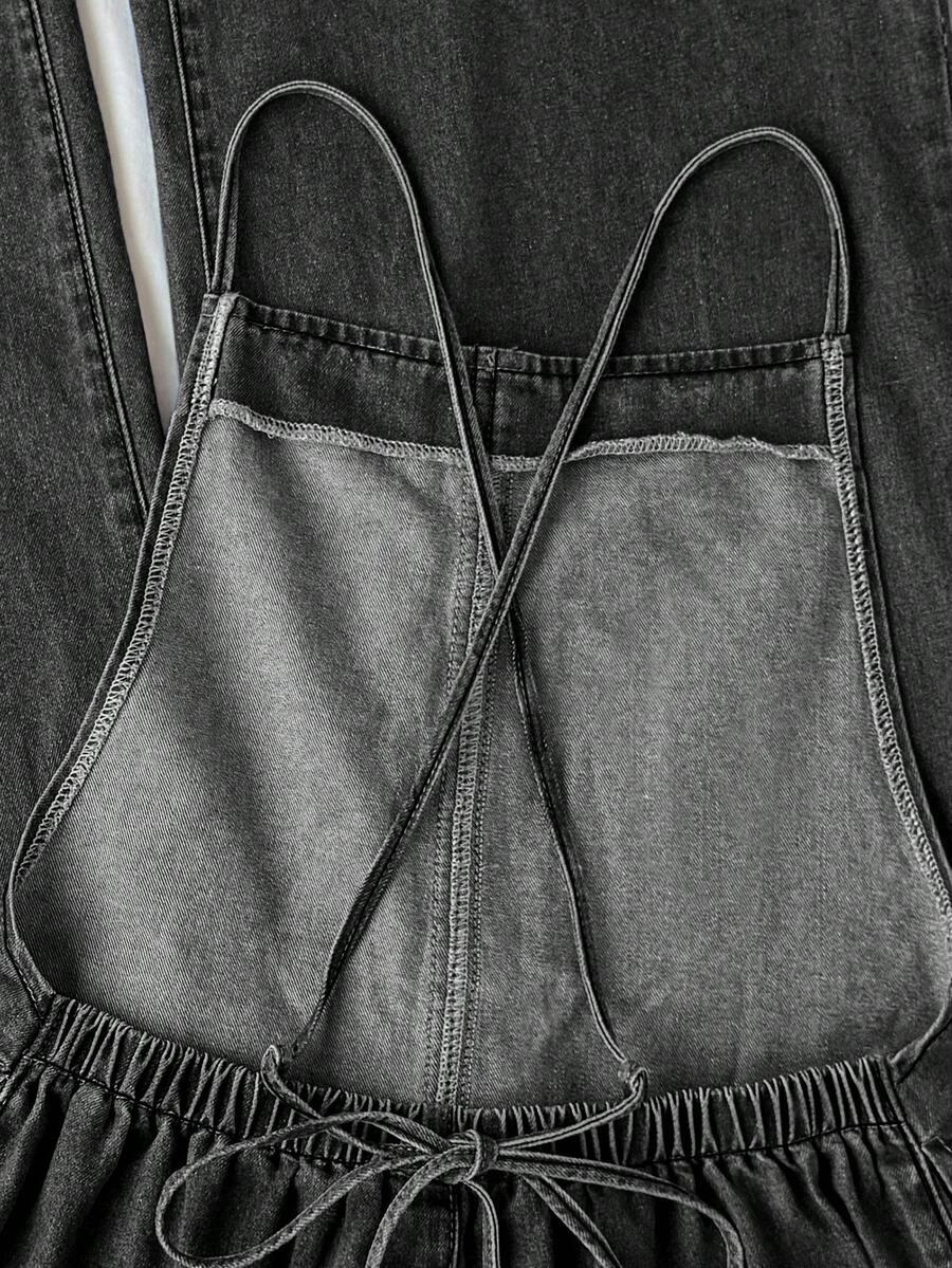 CZARNY KOMBINEZON JEANS 