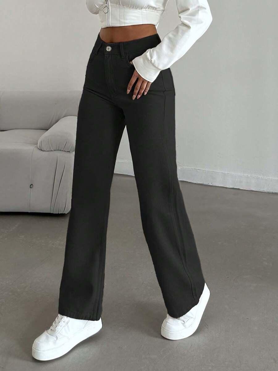 CZARNE SPODNIE JEANS