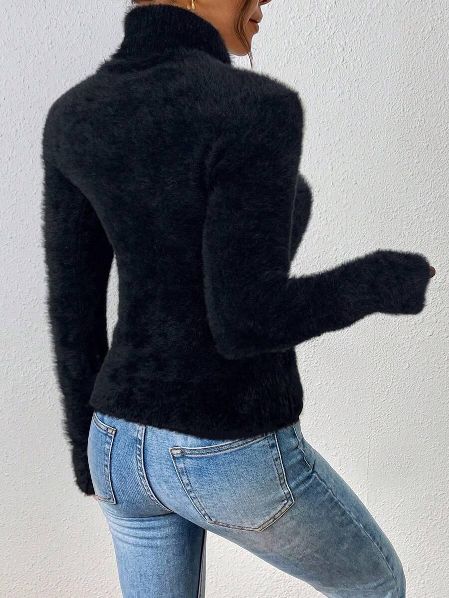 czarny sweter golf 