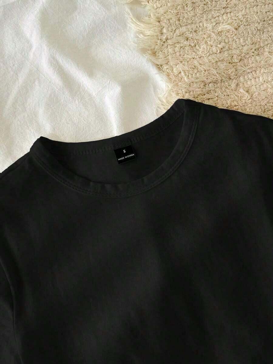 czarny gładki t-shirt