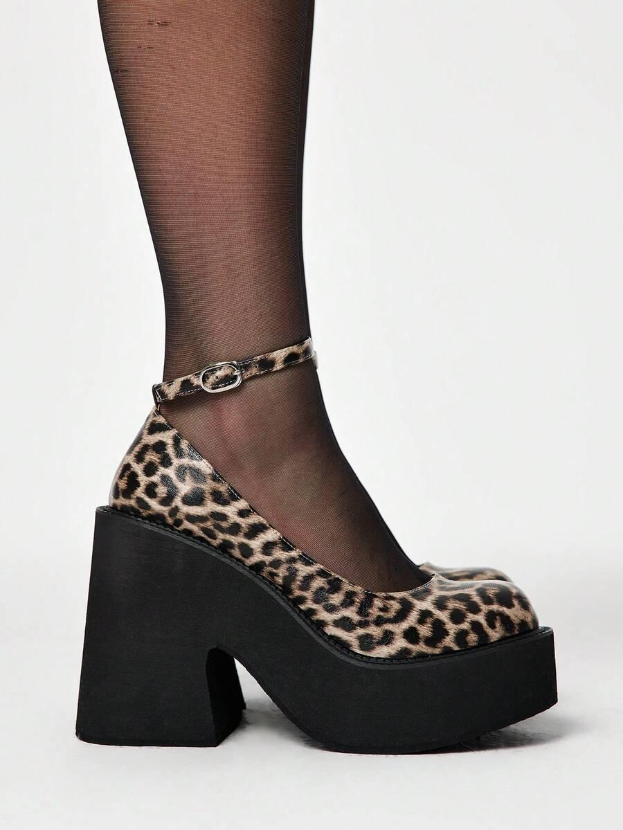 czółenka obcas animal print