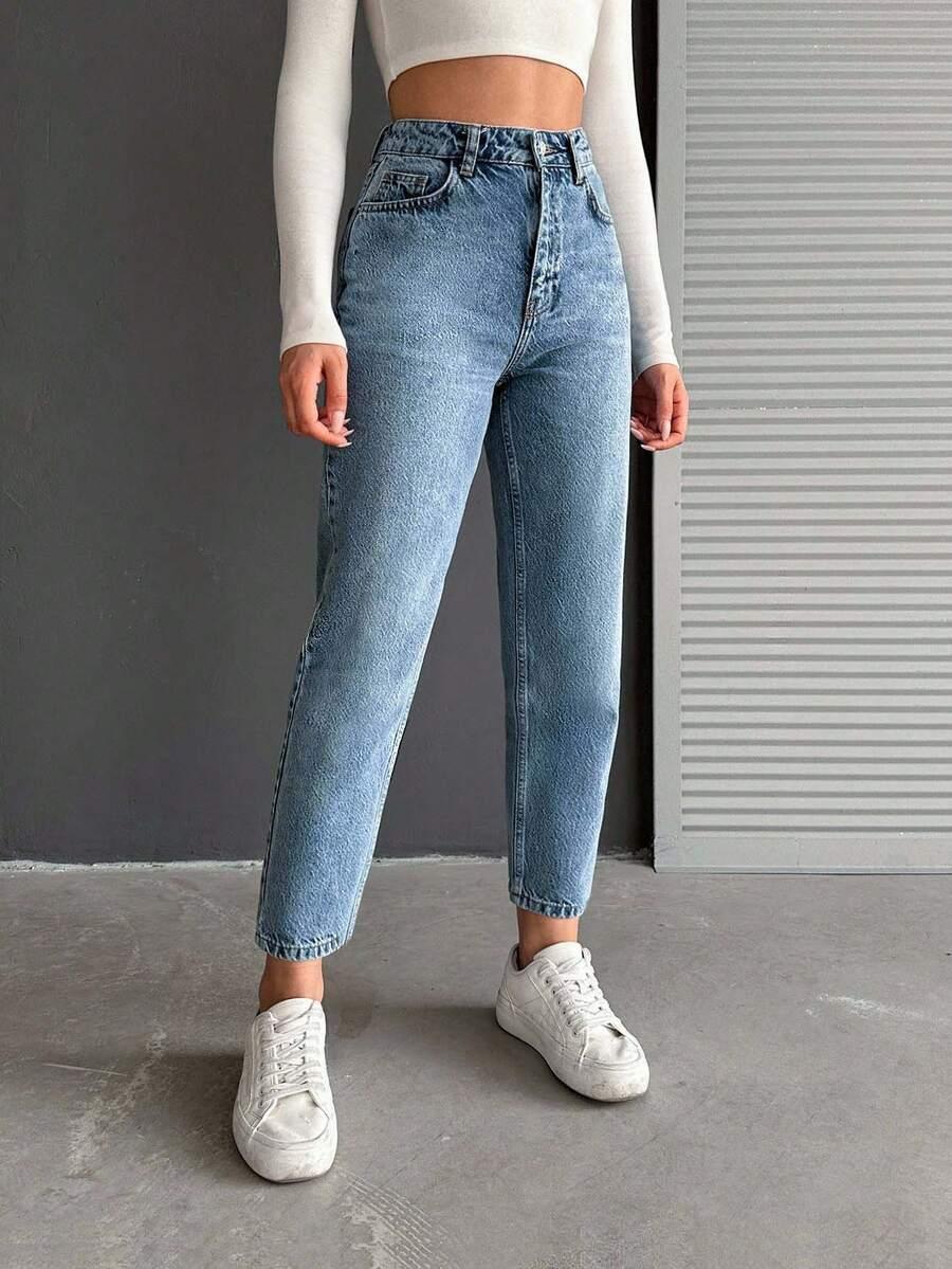 spodnie jeans wysoki stan