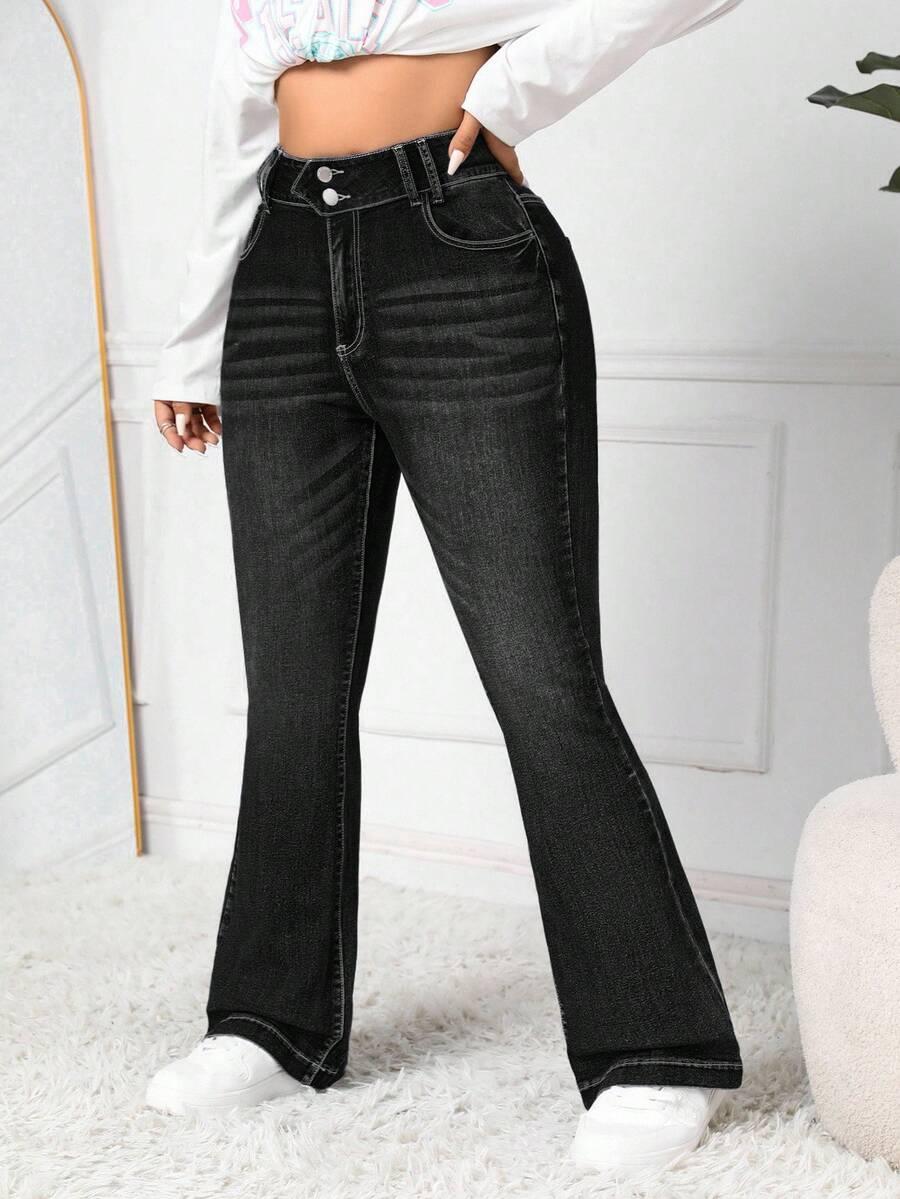CZARNE SPODNIE JEANS 