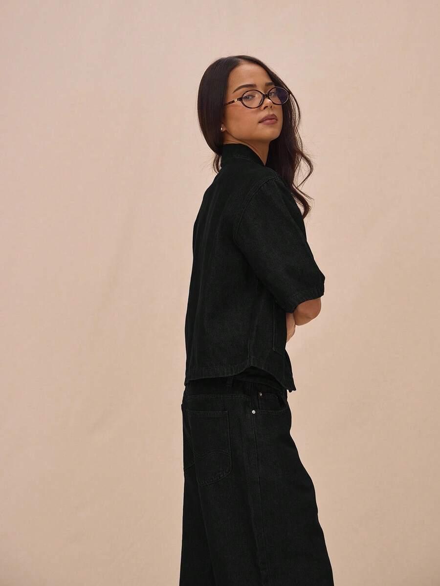 czarna kurtka jeans
