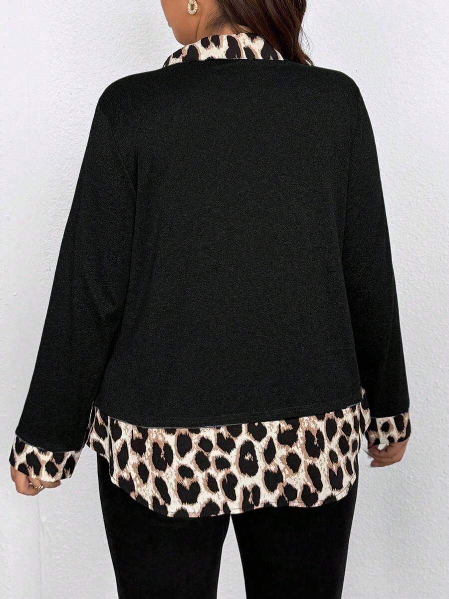 CZARNA BLUZKA ANIMAL PRINT