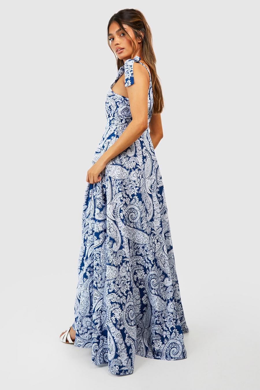 MAXI SUKIENKA paisley print dekolt v