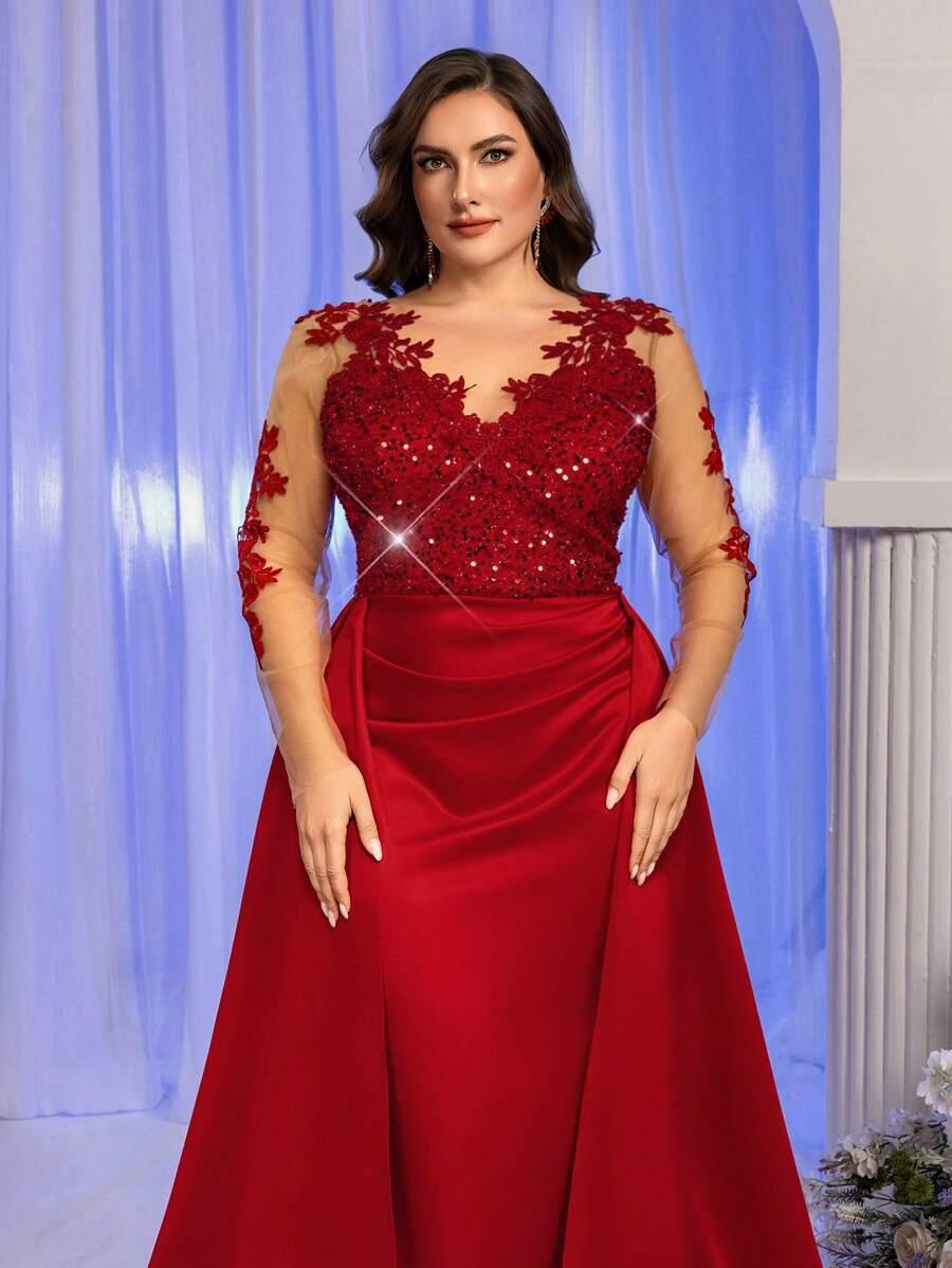 czerwona sukienka maxi koronka