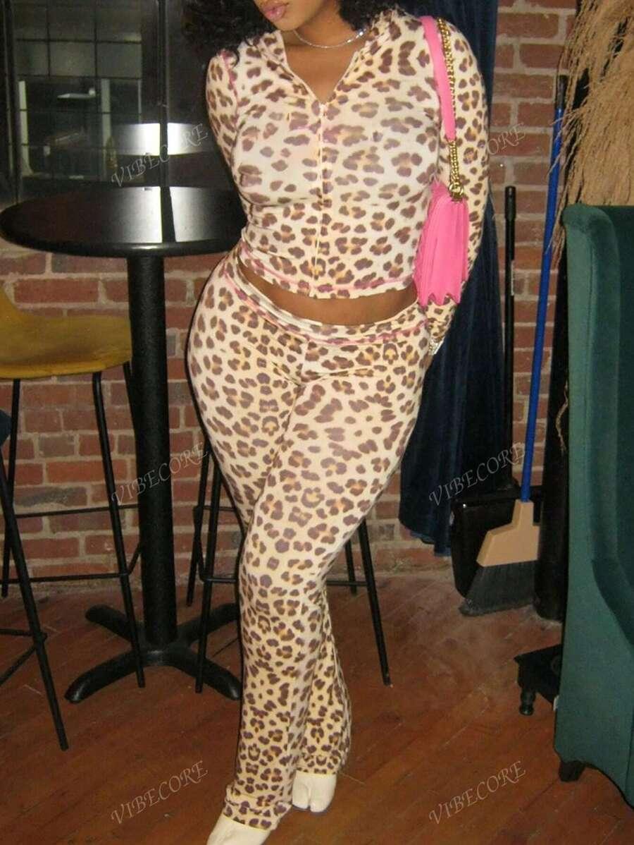 KOMPLET BLUZA SPODNIE ANIMAL PRINT