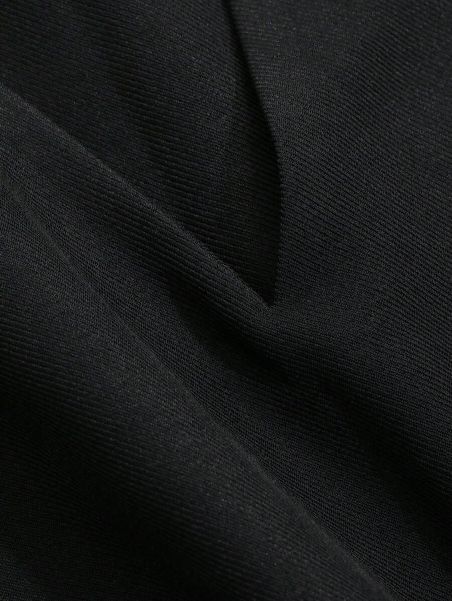 CZARNA PROSTA SUKIENKA V-NECK