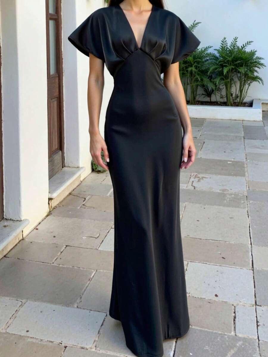 czarna maxi sukienka