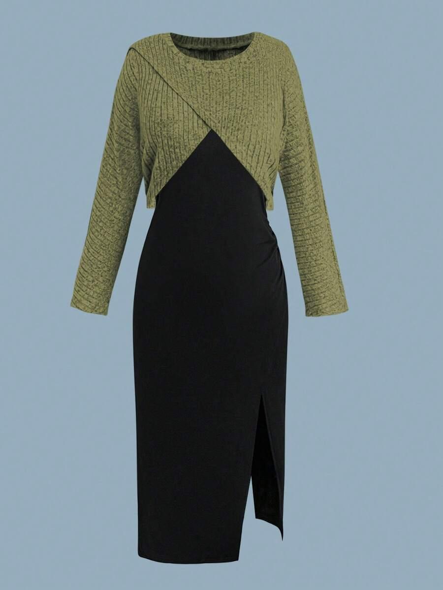 komplet sukienka sweter 