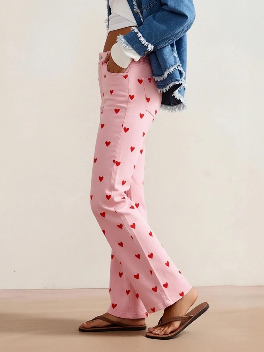 RÓŻOWE SPODNIE JEANS