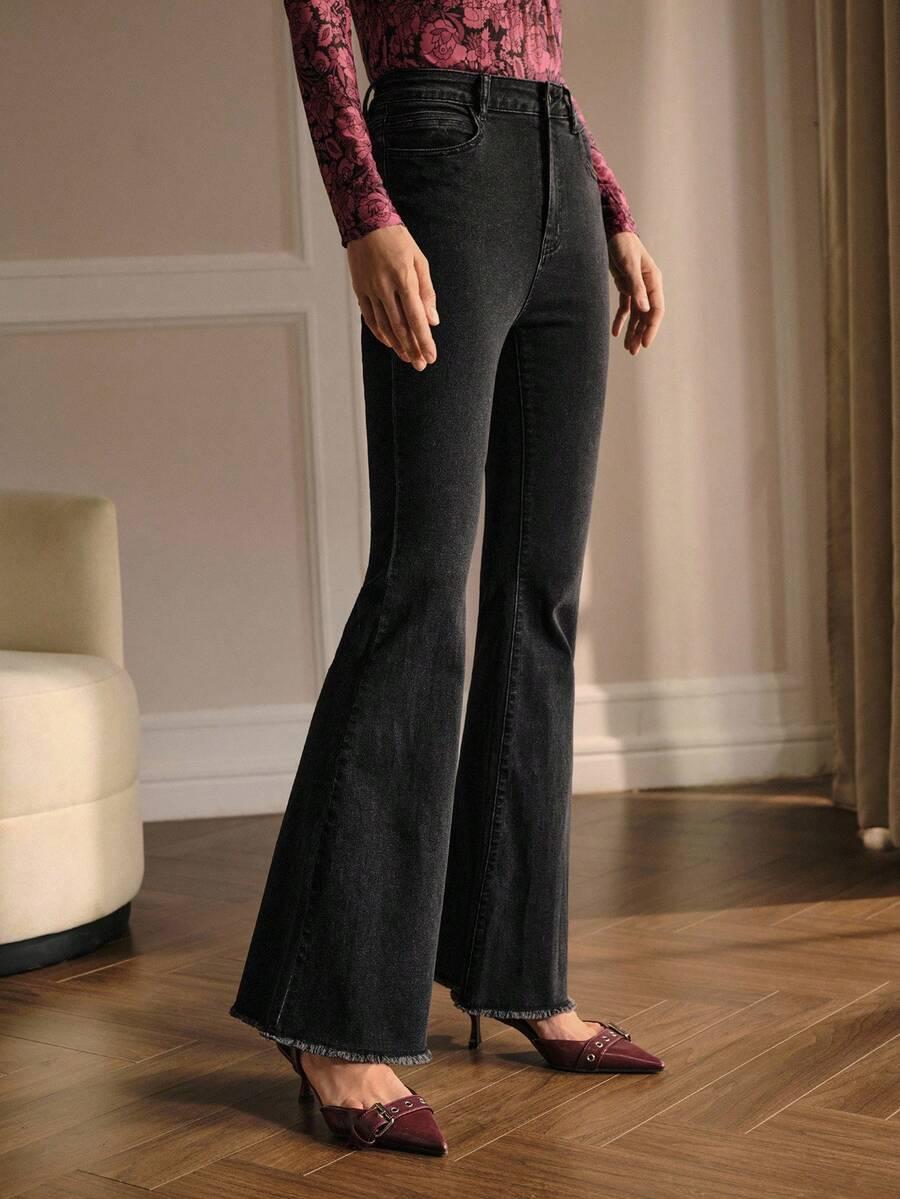 CZARNE SPODNIE JEANS 