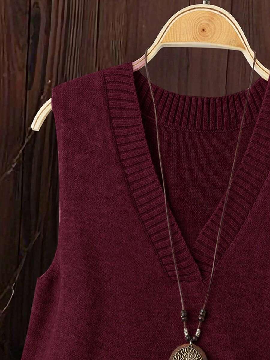 BORDOWA KAMIZELKA V NECK