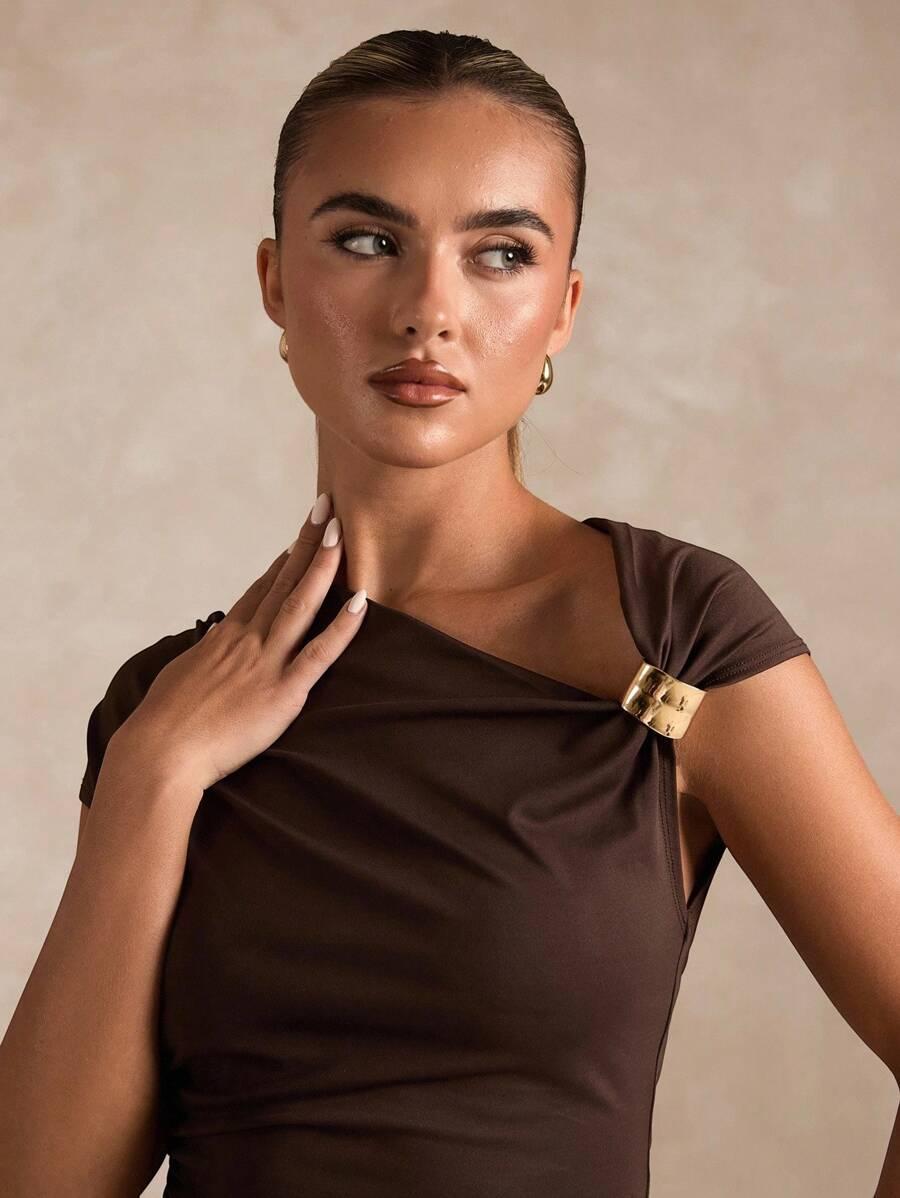 BRĄZOWY TOP CASUAL