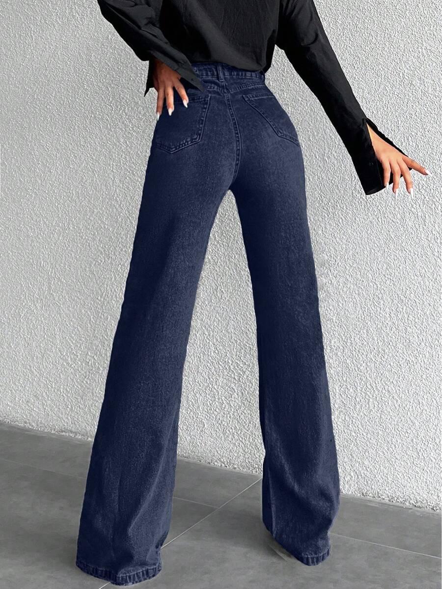 GRANATOWE SPODNIE JEANS