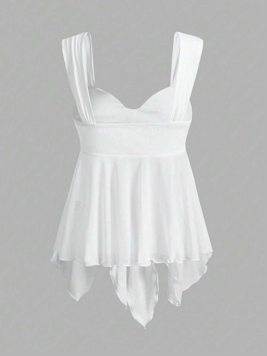 BIAŁY TOP BEZ RĘKAWÓW