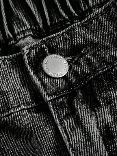 CZARNE JEANSY PROSTA NOGAWKA 