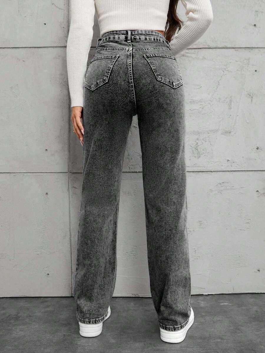 SZARE SPODNIE JEANS