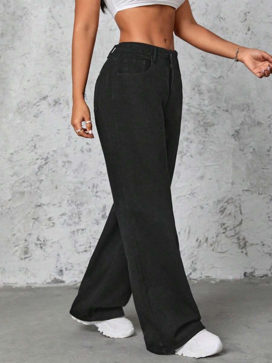 CZARNE SPODNIE JEANS