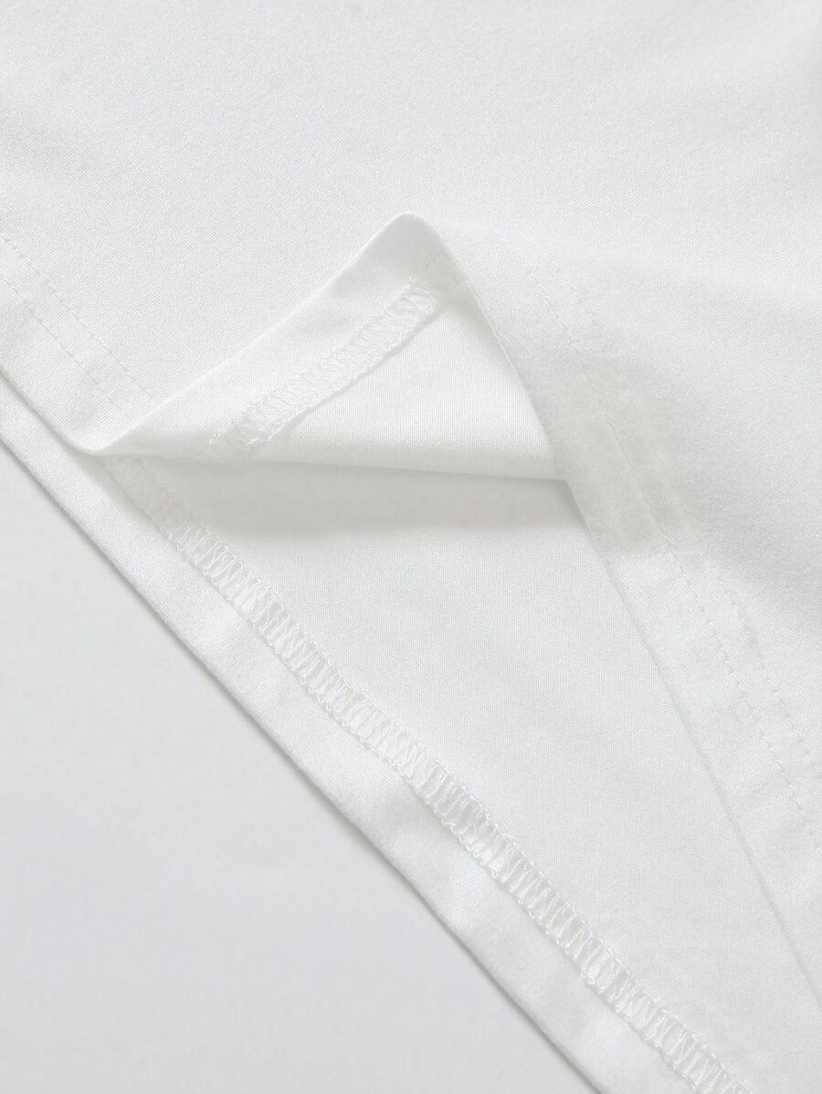 biały t-shirt nadruk oversize