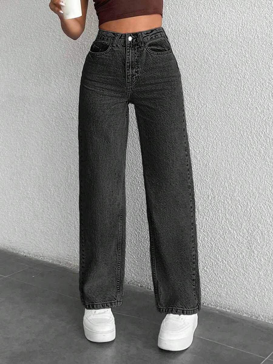 CZARNE SPODNIE JEANS