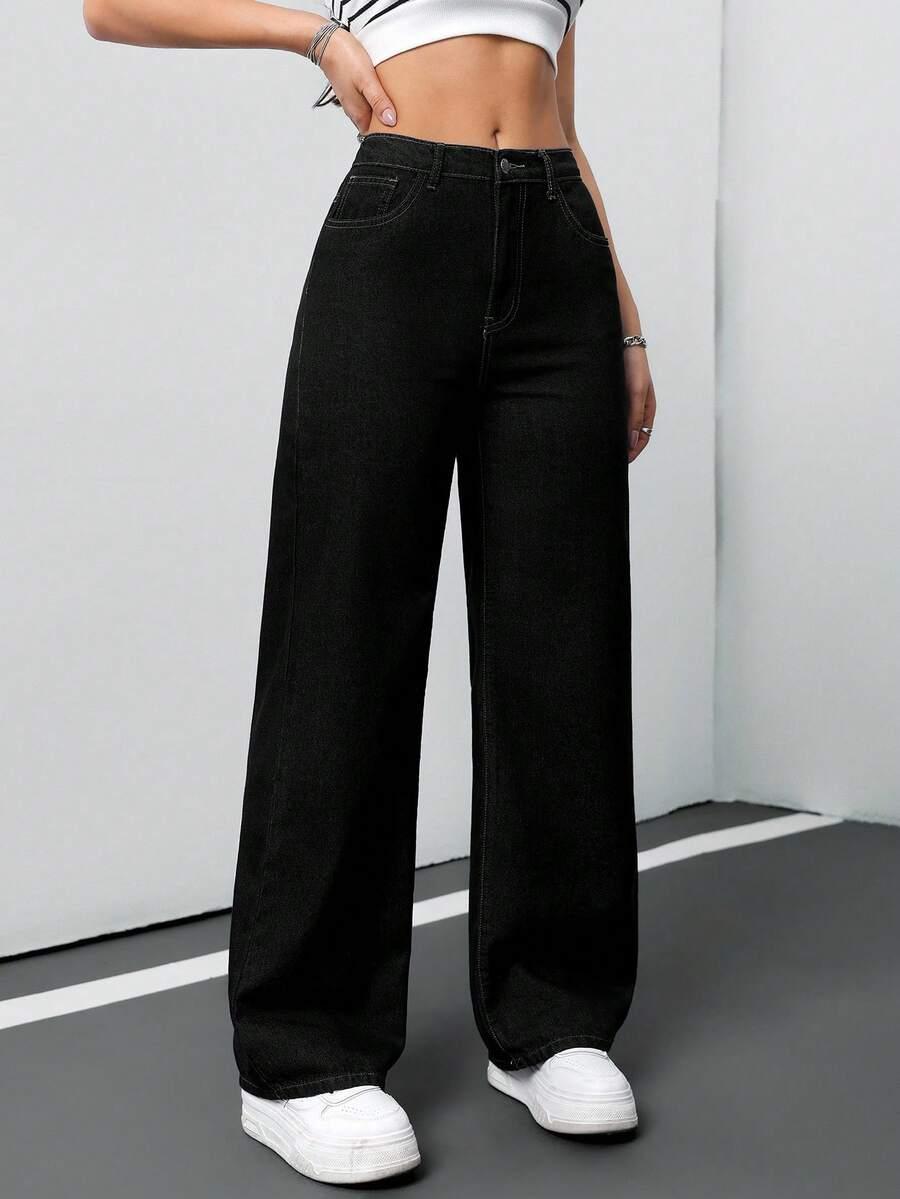 CZARNE SPODNIE JEANS
