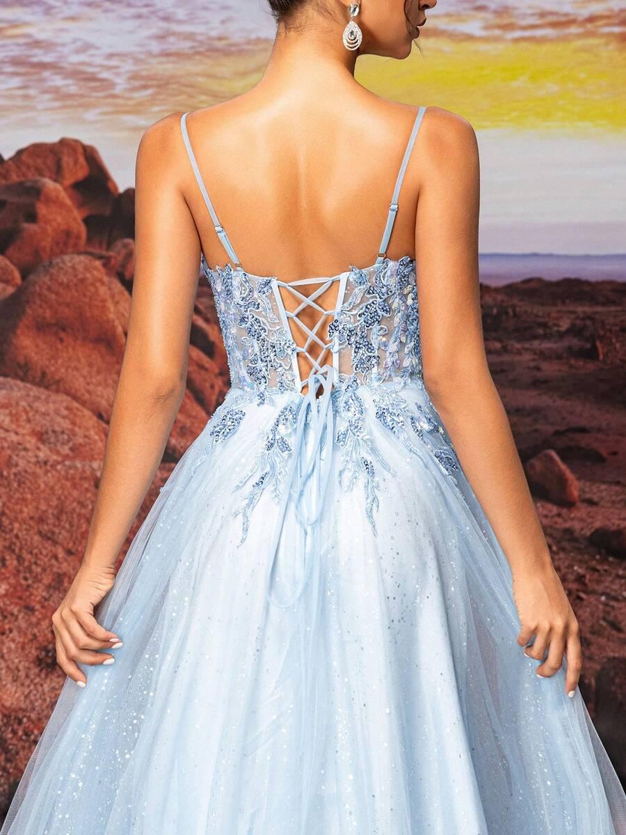 niebieska maxi sukienka